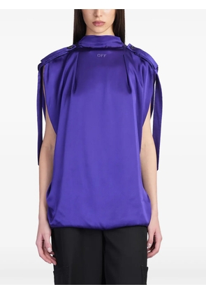 Off-White logo-embroidered blouse - Purple