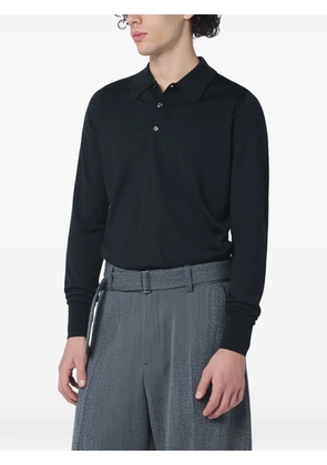 John Smedley Belper long-sleeve polo shirt - Black