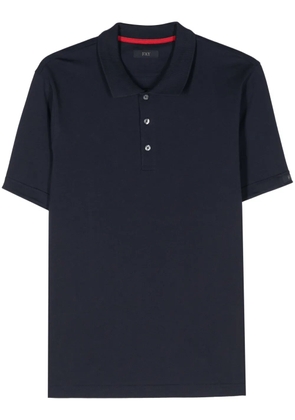 Fay logo-patch cotton polo shirt - Blue