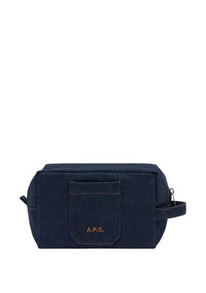 A.P.C. logo-detail denim wash bag - Blue