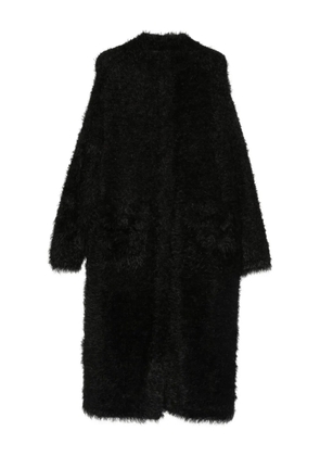 Emporio Armani fur-effect oversized coat - Black