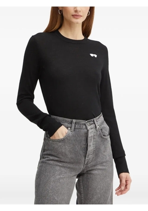 Karl Lagerfeld embroidered round-neck knitwear - Black