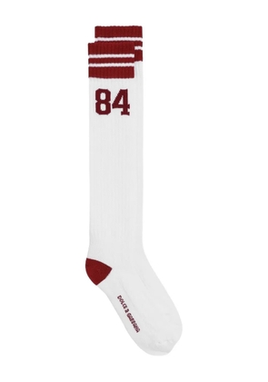 Dolce & Gabbana striped number socks - White