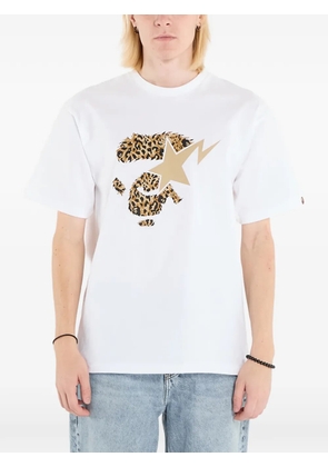 A BATHING APE® Wild Leopard Ape Face Sta T-shirt - White