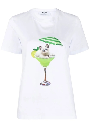 MSGM graphic-print crew-neck T-shirt - White