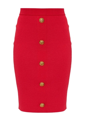 Balmain button mini skirt - Red