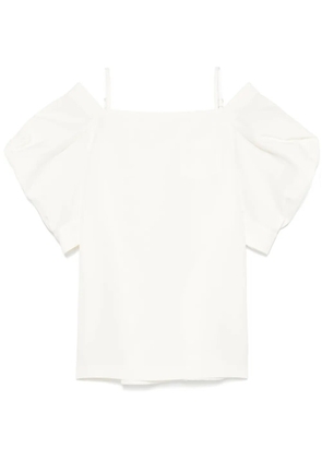 sacai cold-shoulder mini dress - White