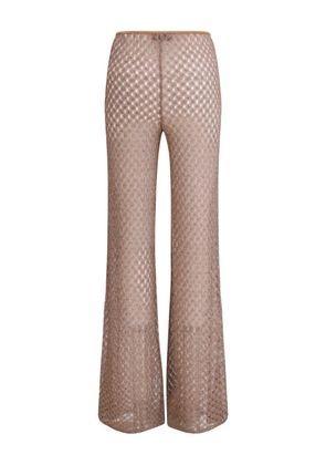 Missoni openwork flared trousers - Brown