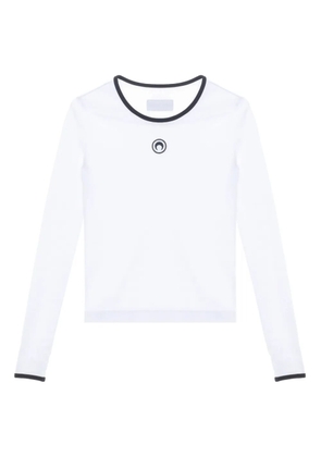 Marine Serre moon-logo long-sleeve T-shirt - White