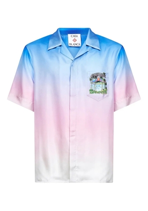 Casablanca volcano-print gradient shirt - Blue