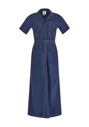 Rosie Assoulin Janitoress ridged split dress - Blue