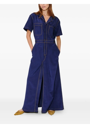 Rosie Assoulin Janitoress ridged split dress - Blue