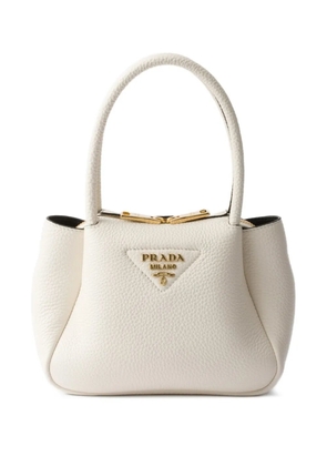 Prada mini leather tote bag - White