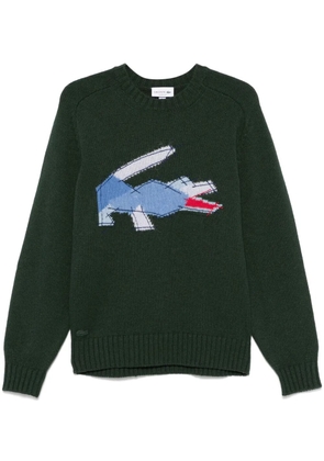 Lacoste crocodile-pattern wool sweater - Green