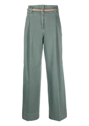 Peserico high-waisted wide-leg trousers - Green