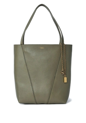 Chloé Spin pebble-grain logo tote bag - Green