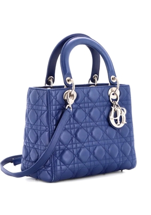 Christian Dior Pre-Owned Lady Dior Bag Cannage Quilt Lambskin Medium satchel - Blue