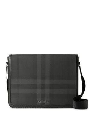 Burberry check-pattern messenger bag - Black