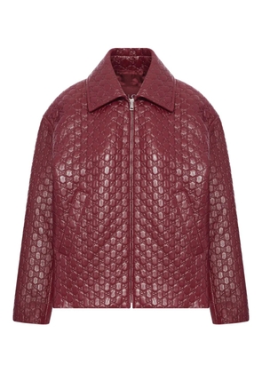 Gucci GG-embossed point-collar jacket - Red