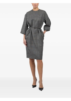 SA SU PHI Diana belted check mini dress - Grey