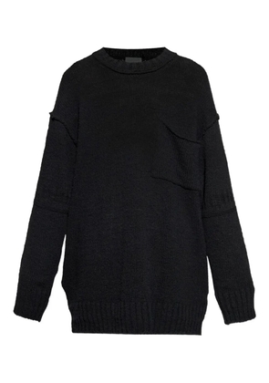 Yohji Yamamoto chest-pocket frayed-edge sweater - Black