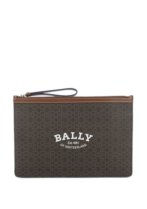 Bally monogram-print clutch bag - Brown