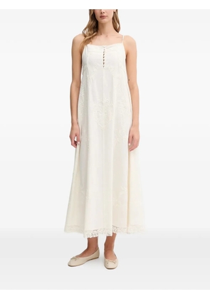 Hoss Intropia crochet-trim button dress - White