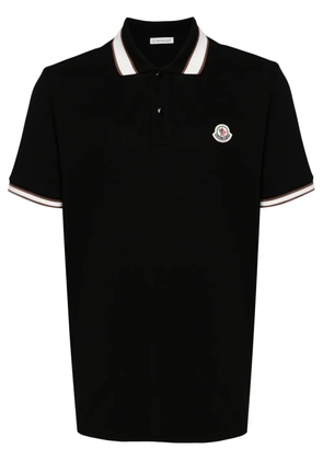 Moncler logo-patch polo shirt - Black