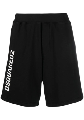 DSQUARED2 cotton logo print shorts - Black