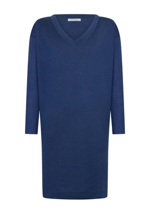 Malo V-neck midi dress - Blue