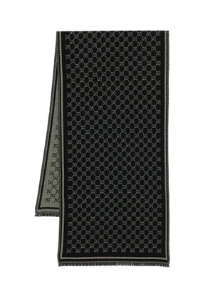 Gucci GG Monogram pattern wool scarf - Black