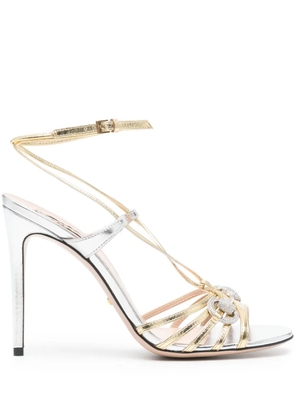 Gucci 110mm Horsebit leather sandals - Silver