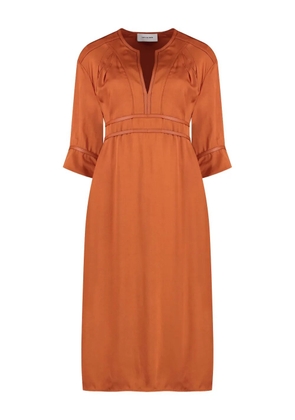 Yves Salomon crepe midi dress - Orange