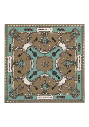 Dolce & Gabbana tassel patterned scarf - Brown