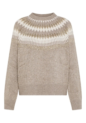 Seventy geometric-pattern sweater - Neutrals