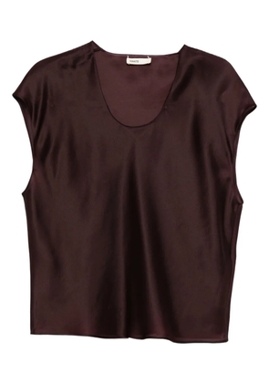 KHAITE Barbo scoop-neck silk top - Purple