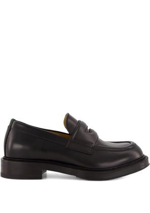 Gucci Web-detail leather loafers - Black