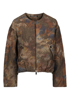 Hannes Roether buttoned abstract jacket - Brown