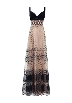 Gemy Maalouf embroidered heart-neckline maxi dress - Neutrals