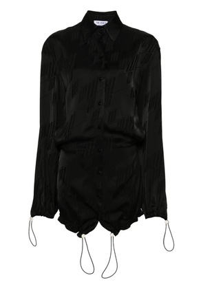 The Attico logo-jacquard mini dress - Black