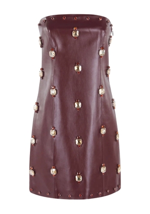 Isabelle Blanche bustier embellished mini dress - Red