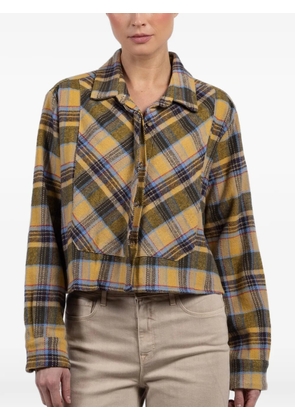 CISSA plaid cropped shirt - Yellow