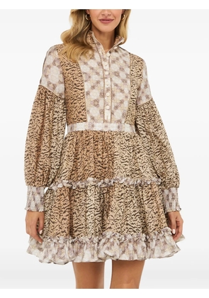 IXIAH Euphoric patterned mini dress - Brown