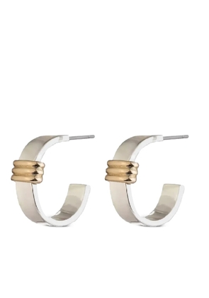 Lauren Ralph Lauren ribbed-detail half-hoop earrings - Silver