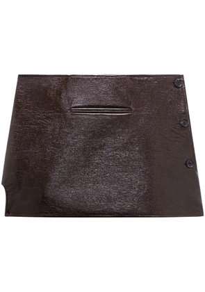 Courrèges oblique vinyl mini skirt - Brown