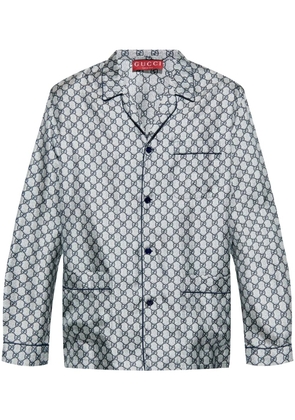 Gucci GG-print silk shirt - Blue
