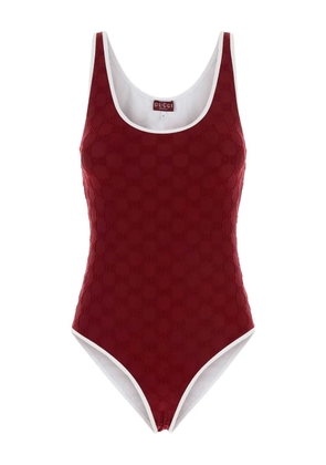 Gucci monogram-embossed swimsuit - Red