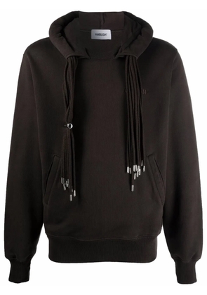 AMBUSH drawstring cotton hoodie - Brown