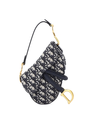 Christian Dior Pre-Owned Saddle Handbag Oblique Canvas Mini shoulder bag - Blue