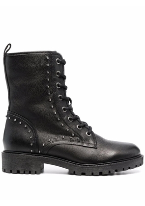 Geox 45mm stud-embellished lace-up boots - Black